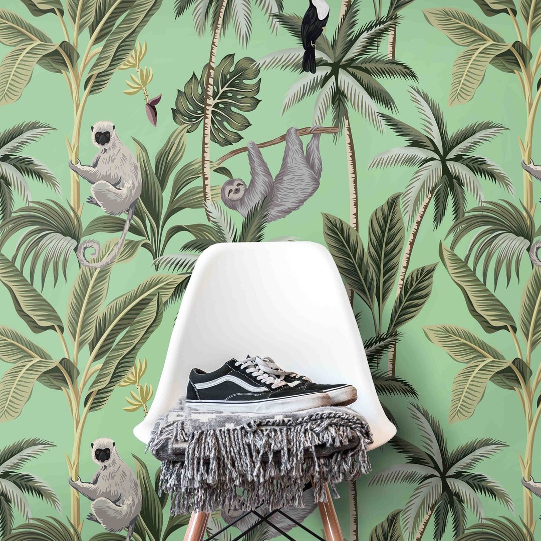 CUSTOM Tropical Forest Jungle Wallpaper for Nursery or Kids Etsy