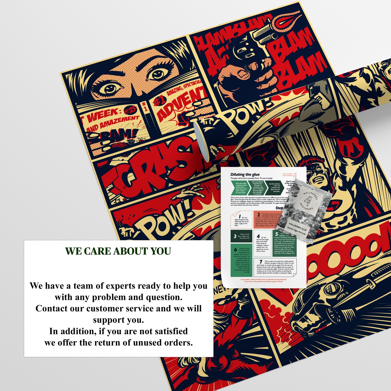 Comic Book Speech Wallpaper, Vintage Comics Pop Art Wall Art, Artistic ...