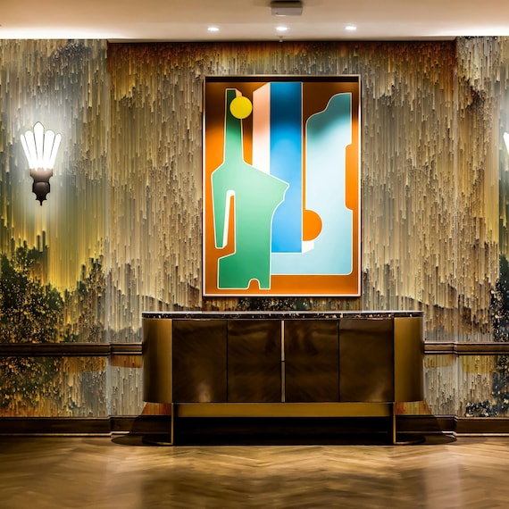 Extra Large Gold Wallpaper - Luxury Gold Strip Wall Design, Artistic Designer Wall Decor for Elegant Interiors