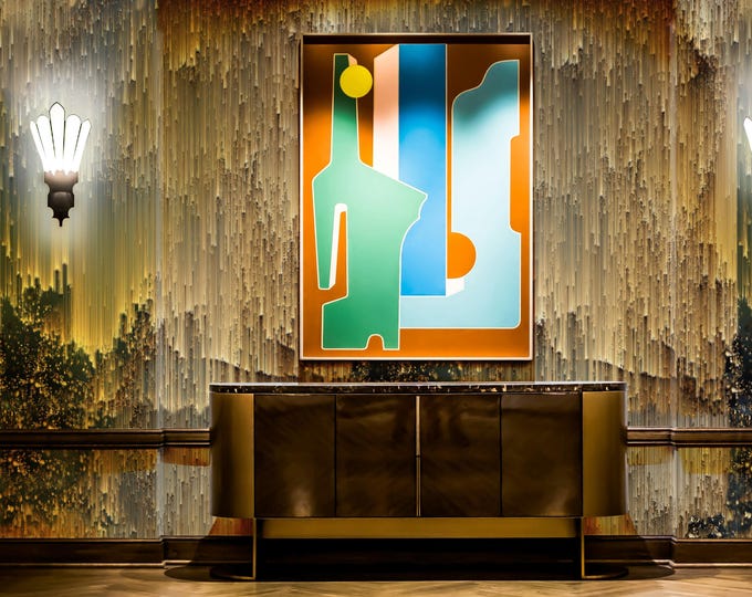 Extra Large Gold Wallpaper - Luxury Gold Strip Wall Design, Artistic Designer Wall Decor for Elegant Interiors