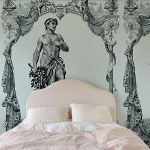 Carta da Parati Eroe Neoclassico – Murale Allegorico Vintage 1882, Carta Vera Ecologica, Arte Murale Classica