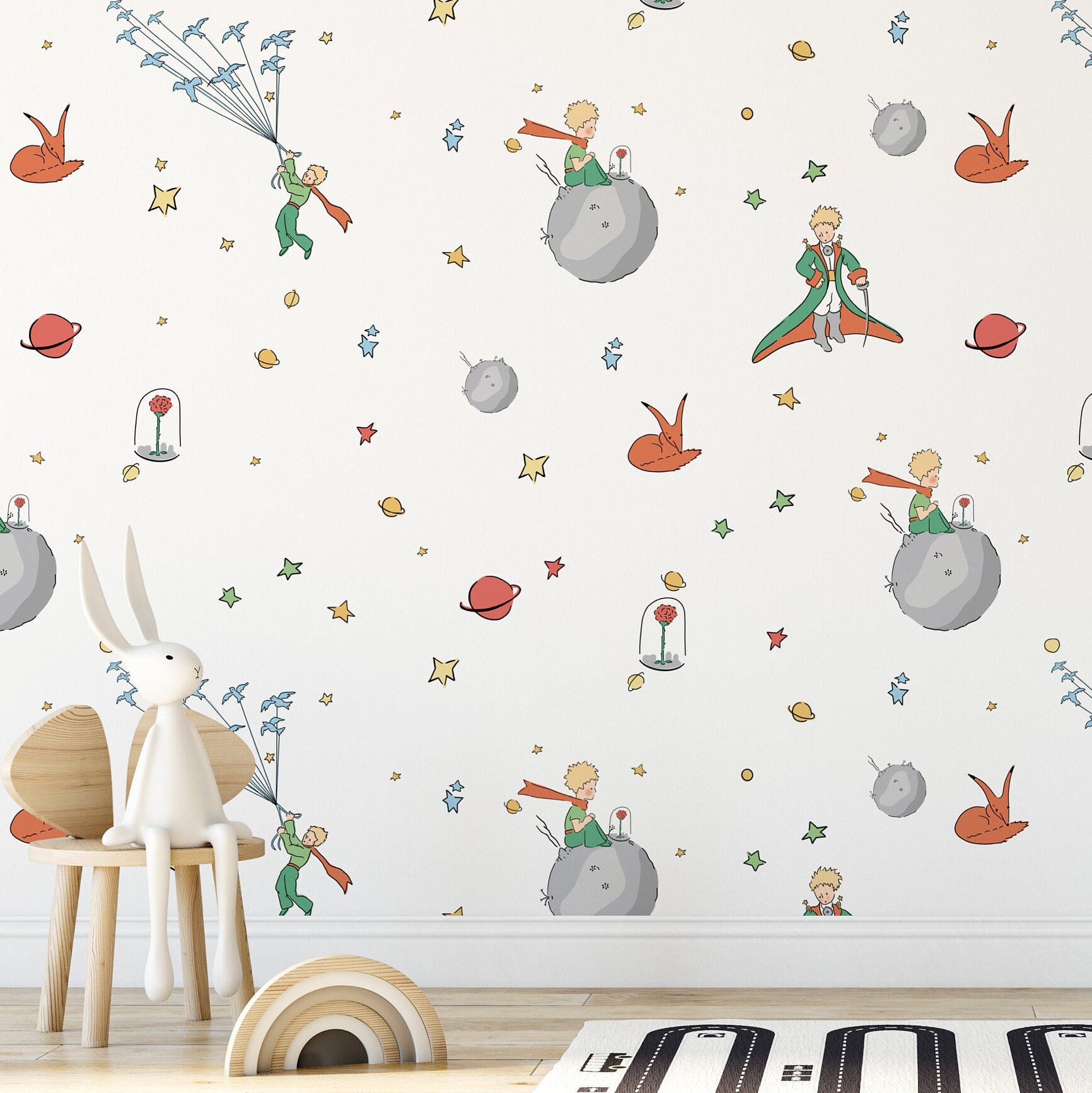 The Petit Prince Wallpaper, The Little Prince Wall Art for kid&rsquo;s room