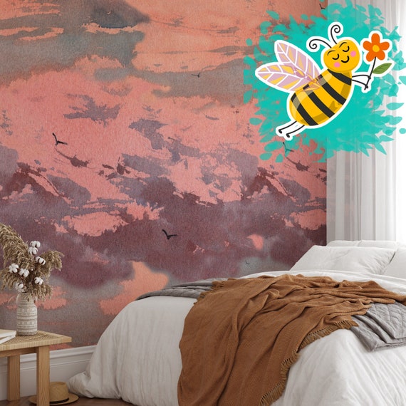 Extra Large Sundown Wallpaper, Sunset Wall Art