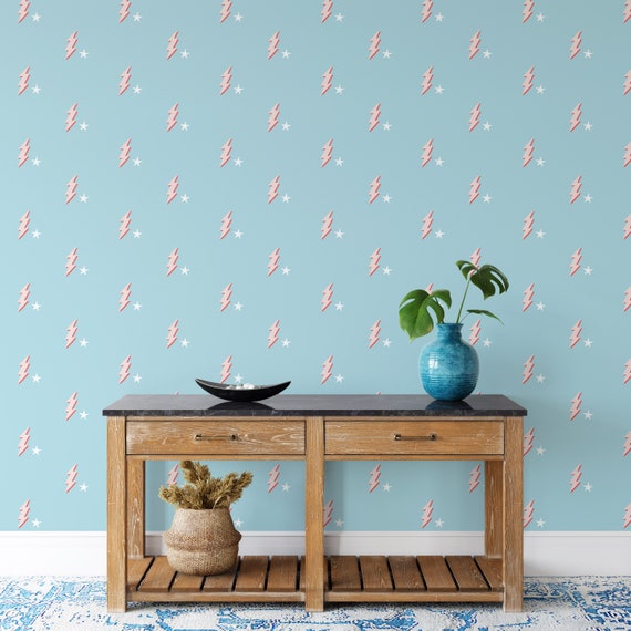 Lightning Bolt Preppy Wallpaper, Aesthetic Posh Wall Art, Trendy Wall Decor