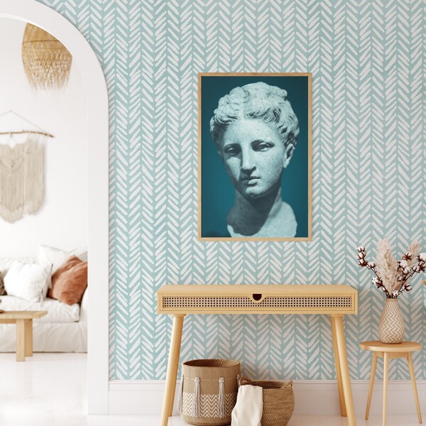 Herringbone Peel and Stick Wallpaper Etsy