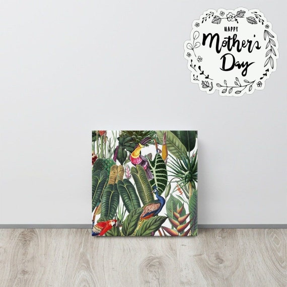 Tropical Forest Canvas useful gifts also for coffee bar decor, aesthetic framed home inspo