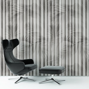 Carta da Parati Tenda con Ombre Tropicale, Carta da parati Foglie Tropicali