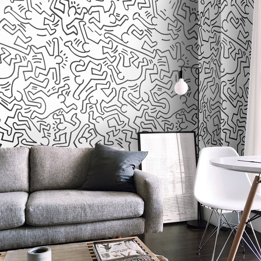 Keith Haring acrylic pop art cotton fabric drawing  5160x2160  Wallpaper  wallhavencc