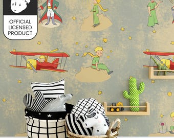 Official Little Prince Vintage Storybook Wallpaper - Classic Illustration Pattern for Kids Room & Library Decor