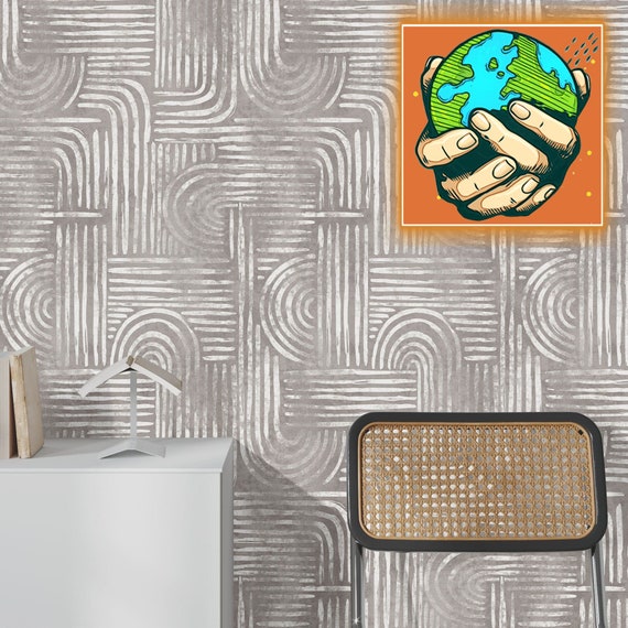 Modern Abstract Brown and White Wallpaper - Contemporary Elegance for Your Walls!