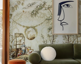 French Rococo Wallpaper | Vintage Chinoiserie Mural Decor | 18th Century Eco-Friendly & Removable Wallpaper for Elegant Walls