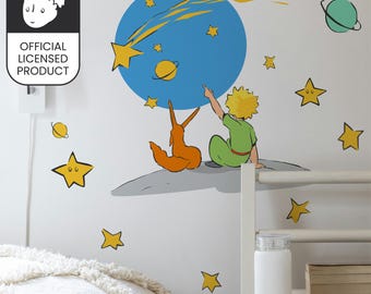 Little Prince Stargazing Wall Stickers | Official Licensed Nursery Decals | Kids Room Decor | Eco-Friendly