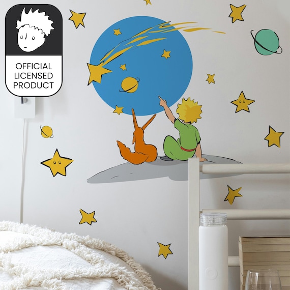 Little Prince Stargazing Wall Stickers | Official Licensed Nursery Decals | Kids Room Decor | Eco-Friendly