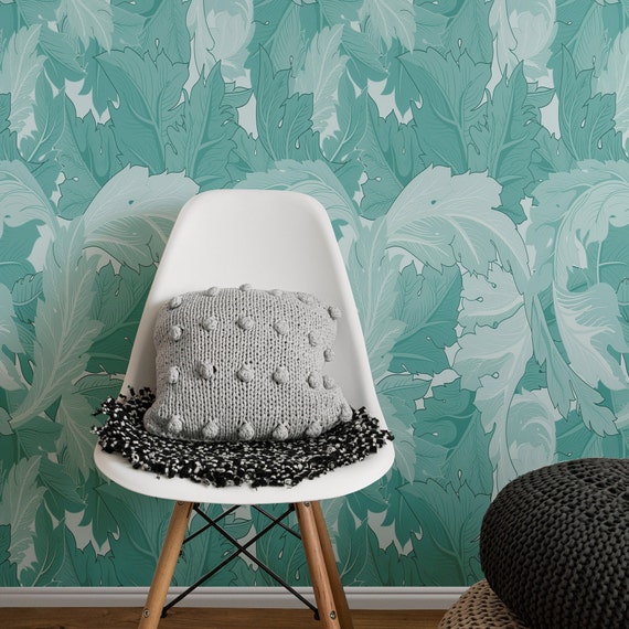 18th Century Victorian Wallpaper, Art Nouveau Wall Decore, Danish Pastel Floral Retro Wall Art
