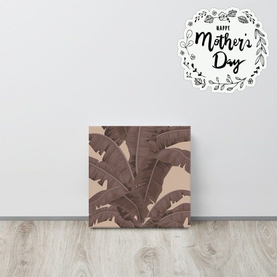 Tropical Palm Canvas useful gifts also for coffee bar decor, aesthetic framed home inspo