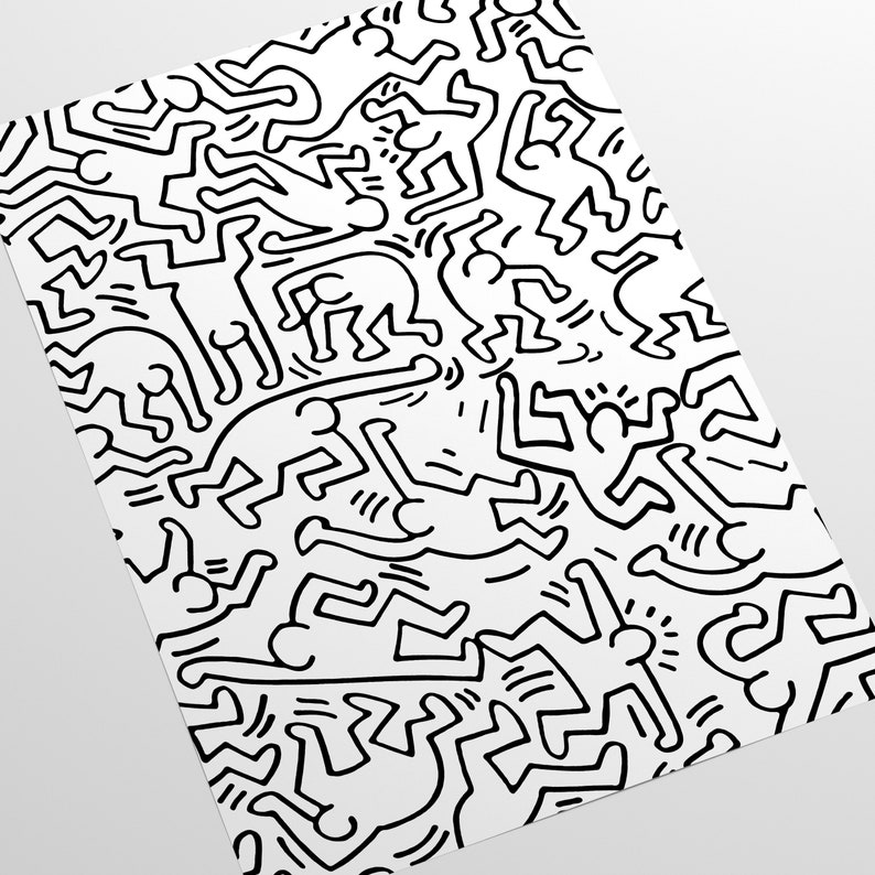 Black and White Pop Art Artistic Wallpaper Modern Wall Etsy