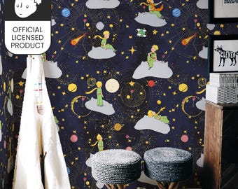 Official Little Prince Space Wallpaper - Galaxy Stars Planets Pattern for Kids Room & Nursery Decor