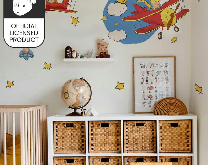 Little Prince Airplane Wall Stickers | Official Licensed Nursery Decals | Kids Room Decor | Eco-Friendly