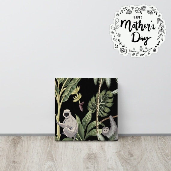 Tropical Jungle Canvas useful gifts also for coffee bar decor, aesthetic framed home inspo