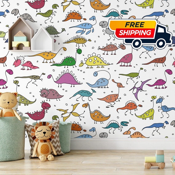 Funny Dinosaur Kids Wallpaper, Colorful Dino, Dinosaur Wallpaper