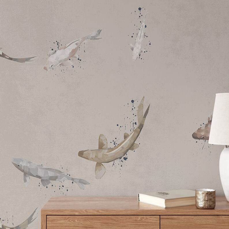 Fish Background Subtle Watercolor Fish Wallpaper, Gentle Aquatic Elegance, Serene Underwater ...