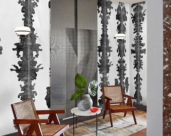 Rorschach Inkblot Wallpaper, Abstract & Thought-Provoking, WALLPAPERS4BEGINNERS, Extra Large Wall Art Black and White Abstract Wall Decor