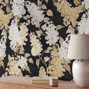 Carta da Parati Fiori di Glicine in Acquarello Shabby Chic