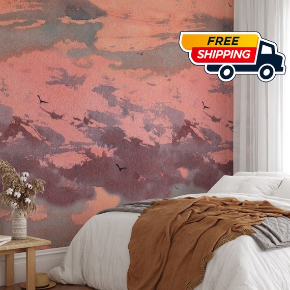 Extra Large Sundown Wallpaper, Sunset Wall Art