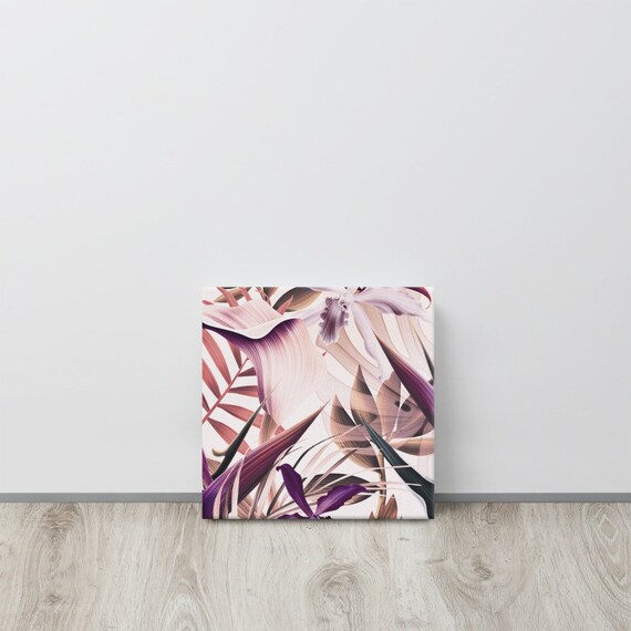 Exotic Tropical Print Canvas useful gifts also for coffee bar decor, aesthetic framed home inspo