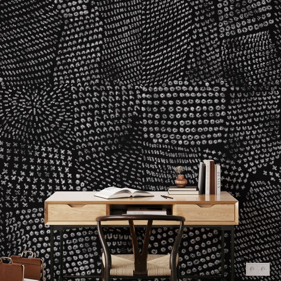 Minimalist Abstract Black Marks Wallpaper - Monochrome Repeated Patterns - WALLPAPERS4BEGINNERS