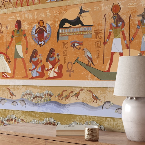 Ancient Egypt Mythology Wallpaper Egyptian Wall Mural - Etsy