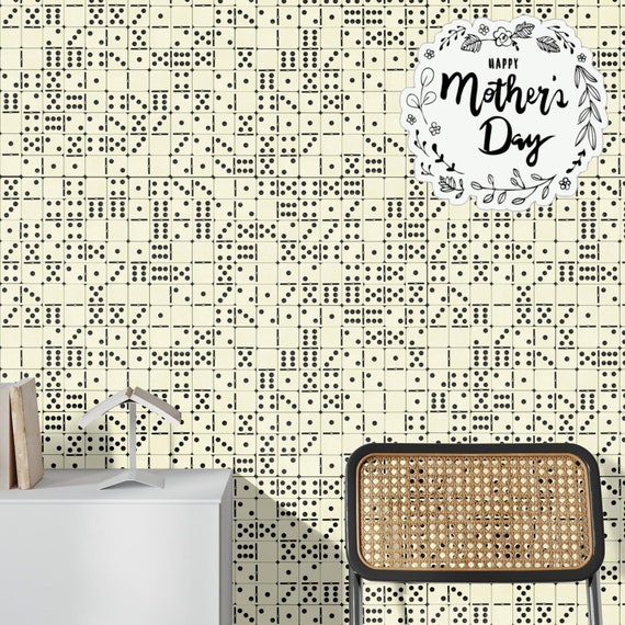 Playful Domino Tile Pattern Wallpaper - Retro-Inspired Wall Decor for a Fun and Modern Look, Polka Dots Wallpaper