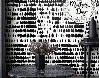 Black and White Dotted Wallpaper, Scandinavian Wall Decor with Modern Polka Dots, Best Reviewed Wall Art