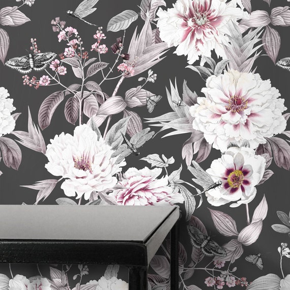 Shabby Chic Pink And Black Florals 