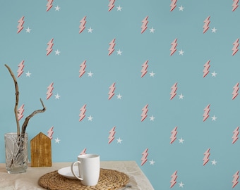 Lightning Bolt Preppy Wallpaper | Aesthetic Posh Wall Art & Trendy Wall Decor for Stylish Interiors