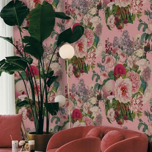 Carta da parati Floreale Rosa, Carta da Parati Botanica