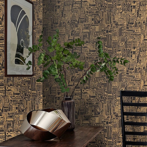 New York Bright City Skyscraper Wallpaper, NYC Modern Cityscape Wall art Architectural Wall Mural
