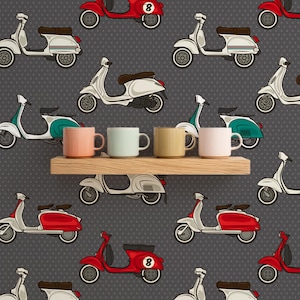 Carta da Parati con Scooter Vintage