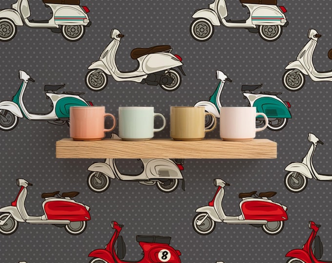 Vintage Scooters Wallpaper – Italian Scooter Wall Art for Retro Decor, Classic Vespa Style Home Accent
