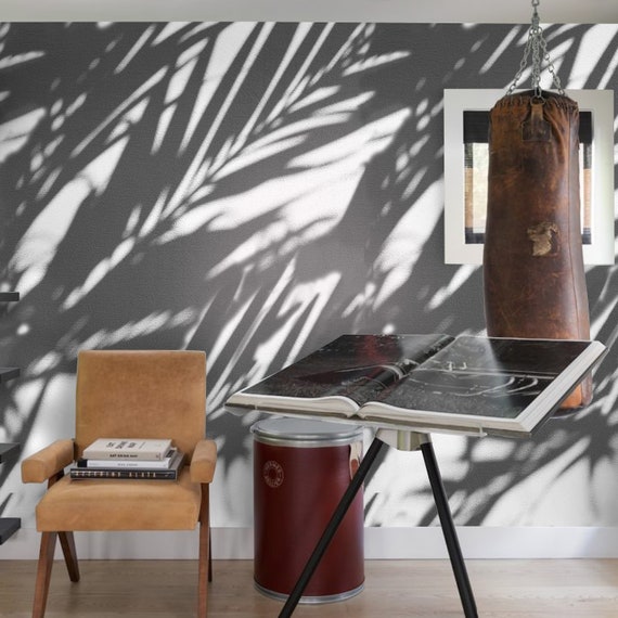 Tropical Plant Shadow Wallpaper - Bring the Serene Beauty of Nature to Your Walls