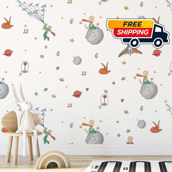 The Petit Prince Wallpaper, The Little Prince Wall Art for kid's room decor, Nursery Wall Decor