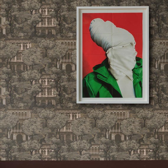 Architecture Print Vintage Wallpaper, Antique Wall Mural Living Room Decor