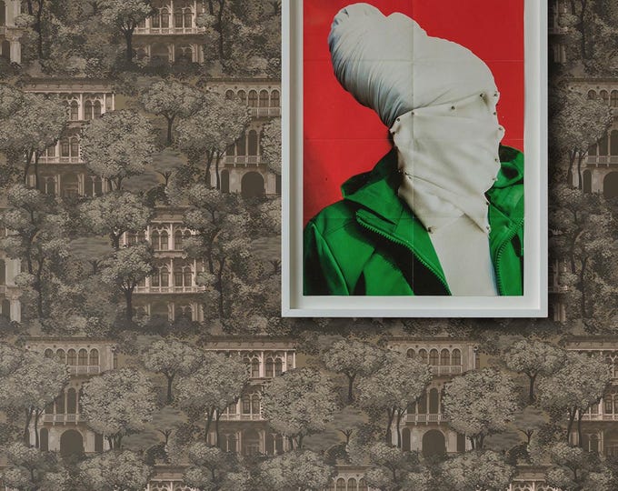 Architecture Print Vintage Wallpaper, Antique Wall Mural Living Room Decor