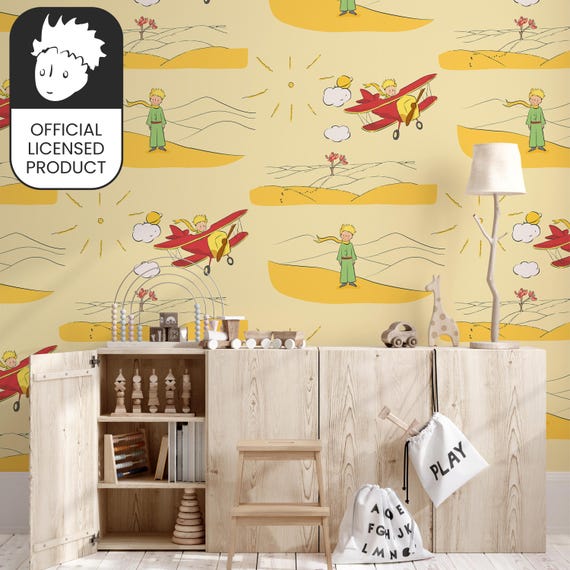 Official Little Prince Desert Scene Wallpaper – Exclusive Licensed Design by Antoine de Saint-Exupéry – Eco-Friendly & Easy to Apply