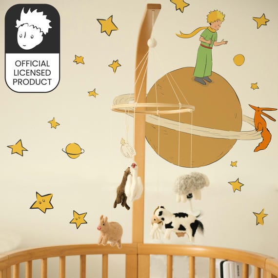 Little Prince Planet Wall Stickers | Official Licensed Nursery Decals | Kids Room Decor | Eco-Friendly
