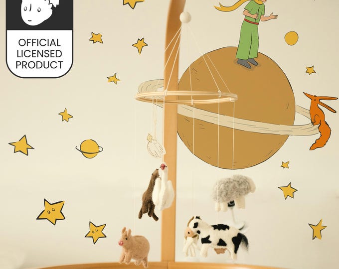 Little Prince Planet Wall Stickers | Official Licensed Nursery Decals | Kids Room Decor | Eco-Friendly