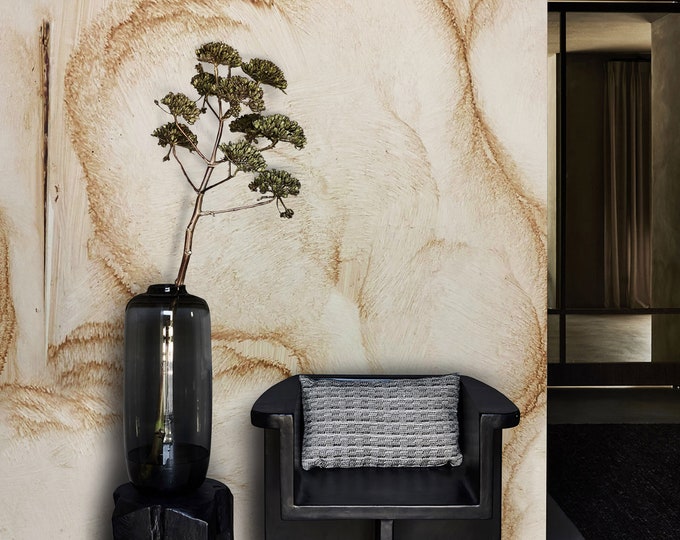 Abstract Blots Modern Wallpaper – Premium Ink Blotch Effect Wallcovering in Natural Tones for Geometric Minimalist Decor