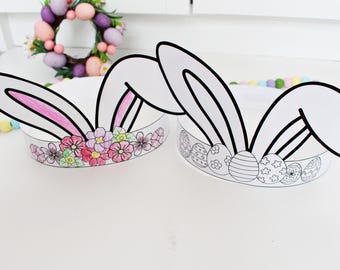 Serre-tête Lapin De Pâques – Oreilles Et Couronne De Fleurs – Tissu Doux Et Extensible – Accessoire Pour Carnaval, Noël, Halloween, Cosplay