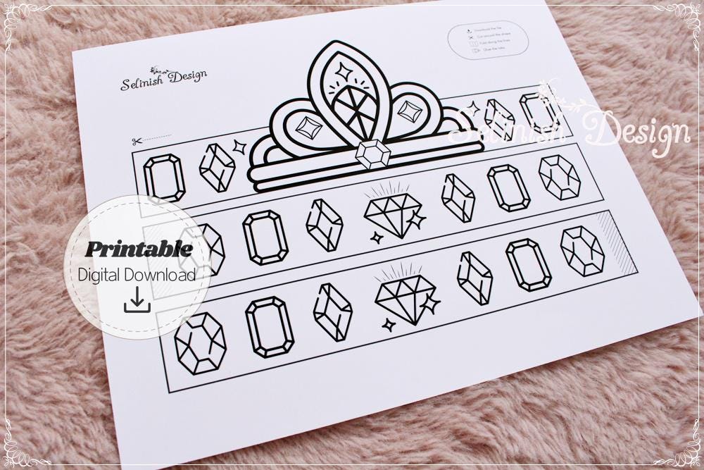 Paper Princess Crown Template Printable Kids Paper Tiara Craft DIY ...