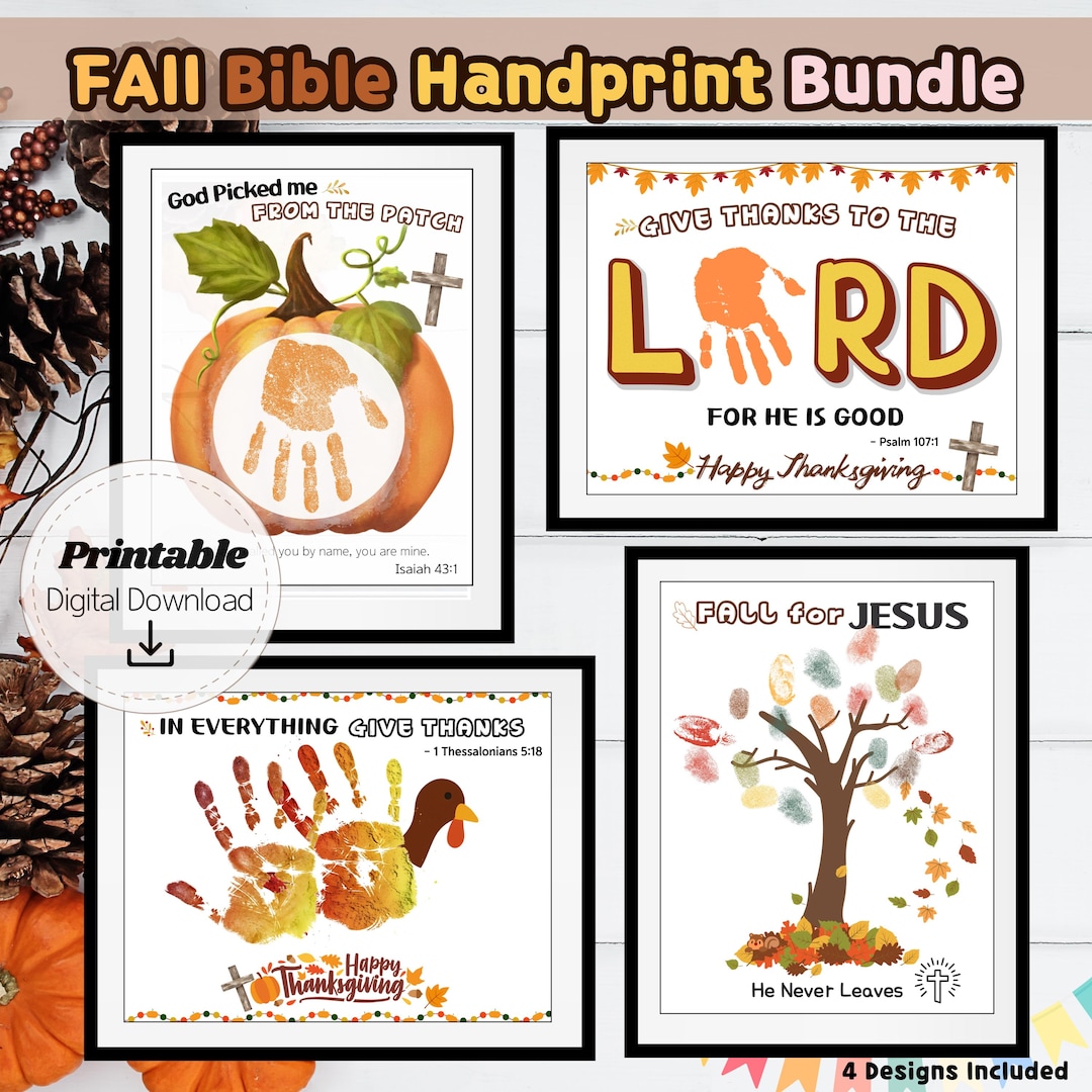 Fall Bible Handprint Craft Bundle | Thanksgiving Christian Activity ...